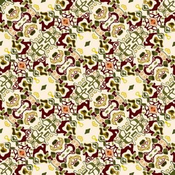 Decorative background tile in art deco design, beige, brown and red Illustrazione stock