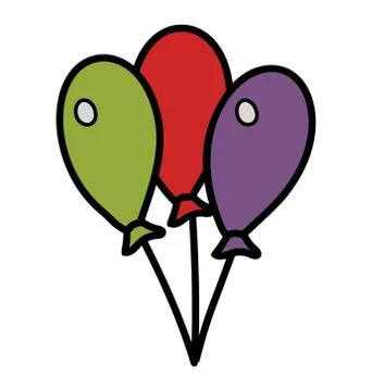 Decorative balloons, doodle design vector Stock Illustration