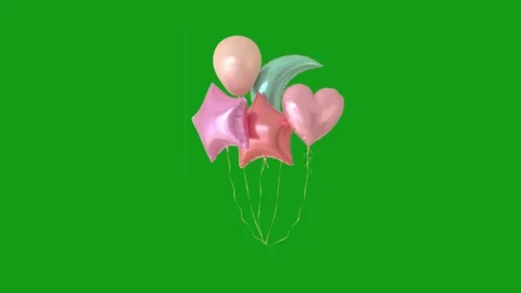 Decorative balloons motion graphics with green screen background Stock Footage 136720670