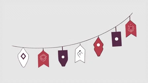 Decorative Banner with Patterned Flags Stock Footage 328287576