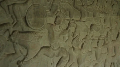 Decorative Battle Wall Carving Stock Footage 42368265
