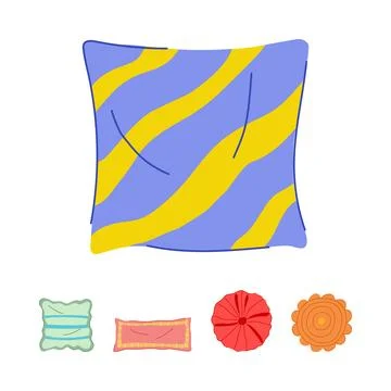 Decorative bedding and sofa cushions creating comfort collection Stockillustratie