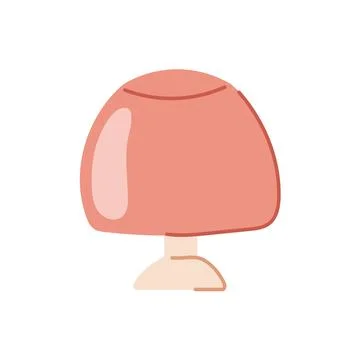 Decorative bedside lamp with lampshade in flat style. Design of electric Stock Illustration