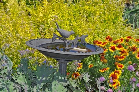 Decorative birdbath Stock Photos