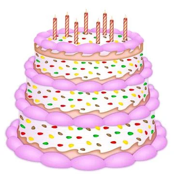 Decorative birthday cake Stock Illustration