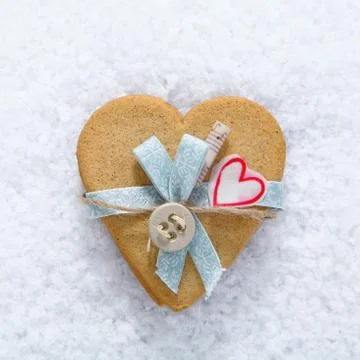 Decorative biscuit heart Stock Photos