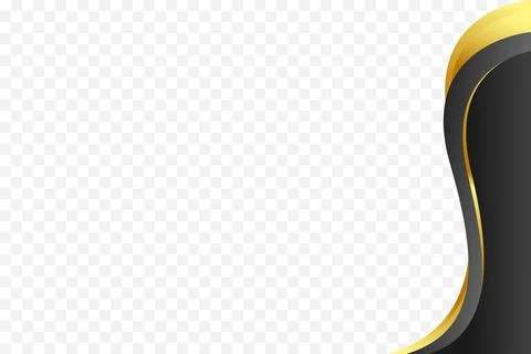 Decorative Black and gold vector background with a curved border for header.. Stock Illustration