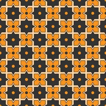Decorative black and orange vector background - abstract pattern Stock Illustration