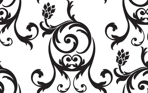 Decorative Black Floral Pattern Stock-Illustration