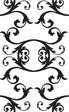 Decorative Black Floral Pattern 스톡 일러스트