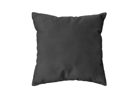 Decorative black rectangular pillow for sleeping and resting isolated on wh.. Stock Photos