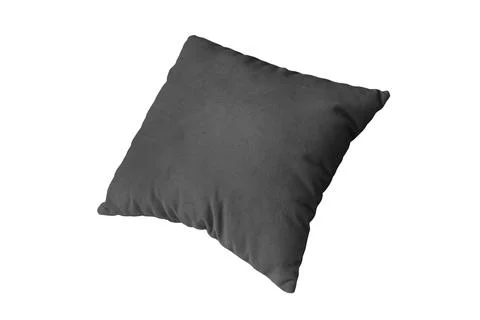 Decorative black rectangular pillow for sleeping and resting isolated on wh.. Stock Photos