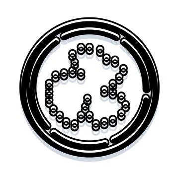 Decorative black round emblem vector design pattern Stock Illustration