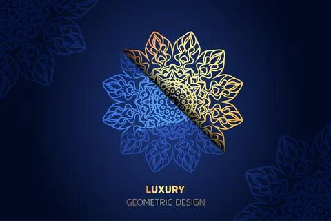 A decorative blue background adorned with an elaborate design Stockillustratie