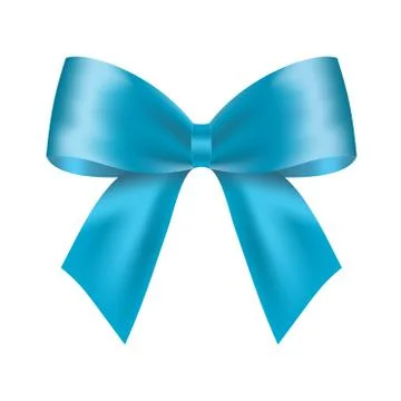 Decorative blue bow. Vector bow for page decor isolated on white Illustrazione stock