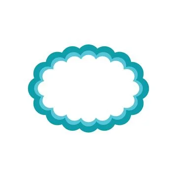 Decorative blue cloud frame with copy space representing communication and .. 스톡 일러스트