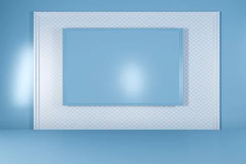 A decorative blue frame with layered designs. Illustrazione stock