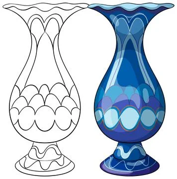 Decorative Blue Middle Eastern Vase Vector Illustration 스톡 일러스트