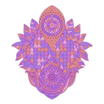 Decorative boho chic element with tiled pattern Stock Illustration