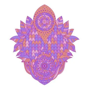 Decorative boho chic element with tiled pattern Stock Illustration