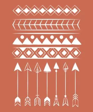 Decorative boho pattern background Stock Illustration
