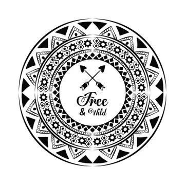 Decorative boho pattern background Stock Illustration