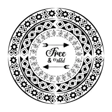 Decorative boho pattern background Stock Illustration