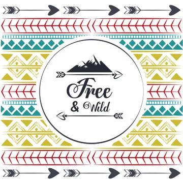 Decorative boho pattern background Stock Illustration