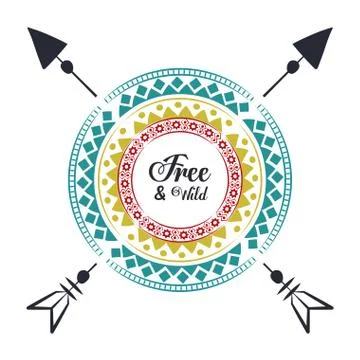 Decorative boho pattern background Stock Illustration