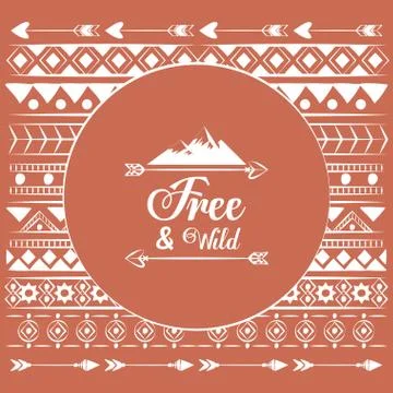 Decorative boho pattern background Stock Illustration