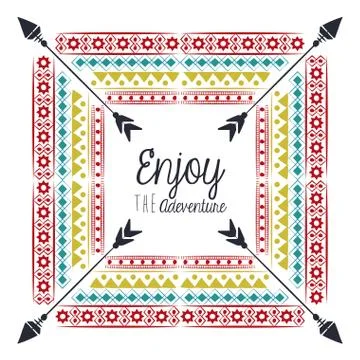 Decorative boho pattern background Stock Illustration