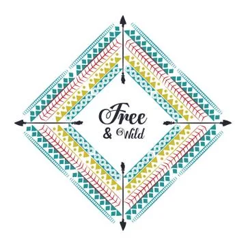 Decorative boho pattern background Illustrazione stock