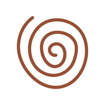 Decorative boho spiral shape. Abstract geometric element. Aesthetic symbol. 스톡 일러스트