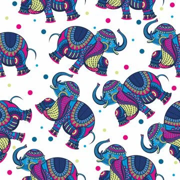 Decorative Boho style elephant face for t shirt design, Vector illustration Stock Illustration