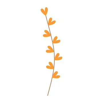 Decorative boho twig. Abstract geometric element. Botanical symbol. Stock Illustration