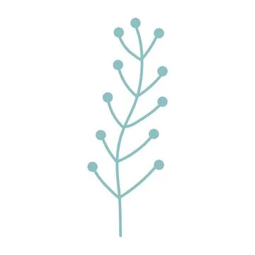 Decorative boho twig. Abstract geometric element. Botanical symbol. Illustrazione stock