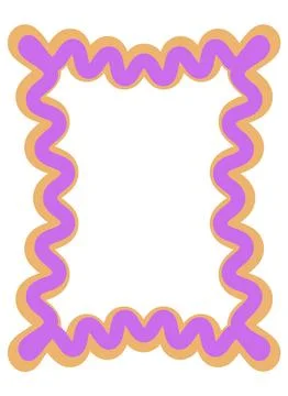 Decorative bold wavy rectangle border vector illustration with vibrant colo.. Stock Illustration
