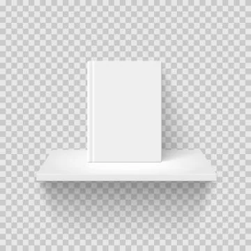 Decorative bookshelf with book realistic vector illustration Stock Illustration