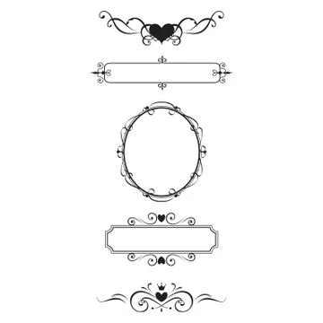 Decorative border and frame set Stock-Illustration