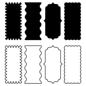 Decorative border and frame silhouette vector illustration collection Stock Illustration