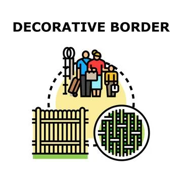 Decorative border conceptual vector illustrating different elements Stock Illustration