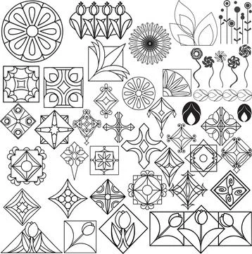 Decorative Border Designs Elegant Frame Patterns Stock Illustration