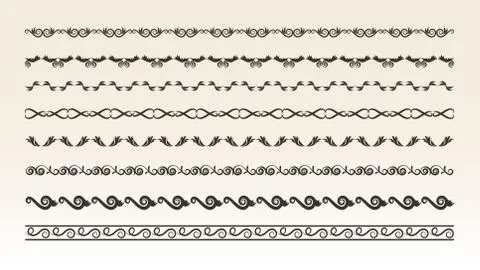 Decorative border elements for design Vector Illustration Illustrazione stock