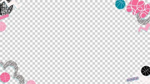 Decorative border is framing transparent canvas in flat style, with pink teal Stock Illustration