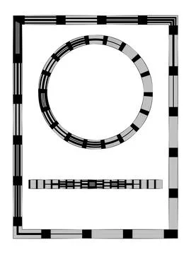 Decorative border. Square, round, line. Abstract ornament. Stock Illustration