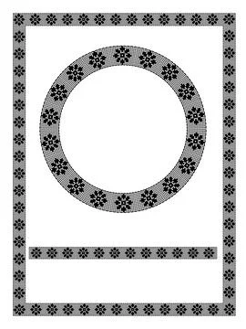 Decorative border. Square, round, line. Folk lace ornament. Stock Illustration