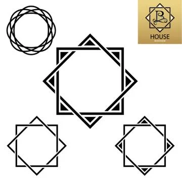 Decorative border for your logo. Design elements set. Stock Illustration