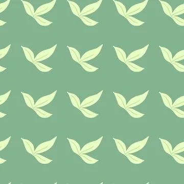 Decorative botanic seamless pattern with doodle minimalistic leaf ornament. G Stock Illustration