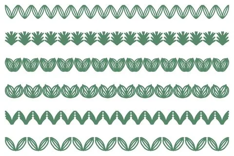 Decorative botanical border design set Stock Illustration