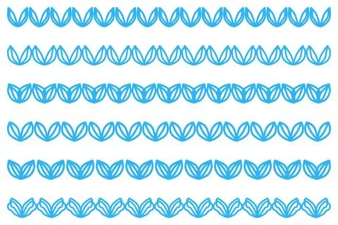 Decorative botanical border design set Stock Illustration